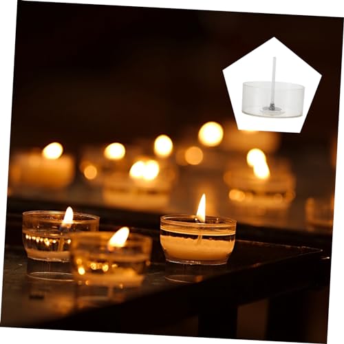 Mechas para velas con portavelas plásticos transparentes miniatura 3