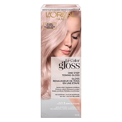 Image of L'Oreal Paris Le Color Gloss One Step In-Shower Toning Hair Gloss, Neutralizes Brass, Conditions & Boosts Shine, Blush Blonde, 4 fl oz