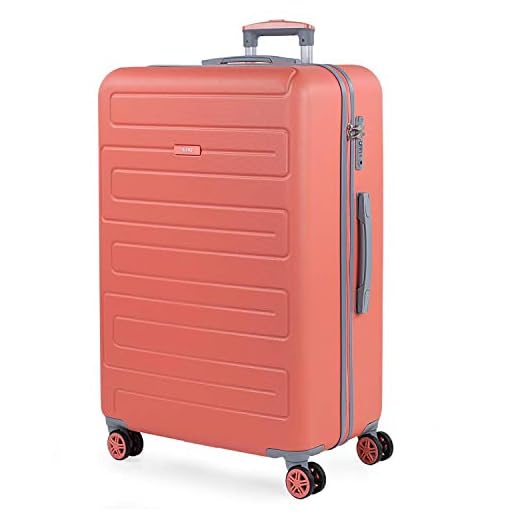 SKPAT - Maleta de Viaje Grande 4 Ruedas Trolley 76 cm Rígida de ABS. Dura Práctica Cómoda Ligera y Bonita Marca y Estilo. Candado TSA. Viajes Largos. 175070, Color Coral