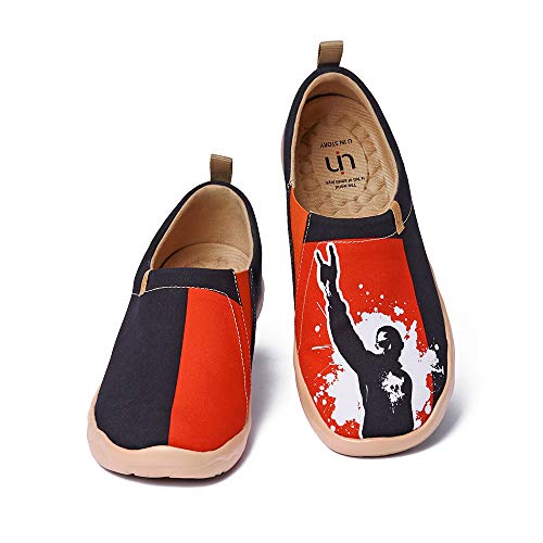 UIN Men's Lightweight Slip Ons Sneakers Walking Flats Casual Art Painted Travel Shoes Rust in Peace4