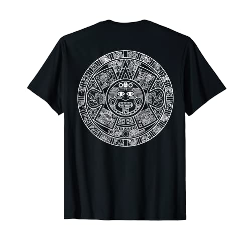 Image of Aztec Calendar - Mexica Mayan Sun Stone Symbol Back Print T-Shirt