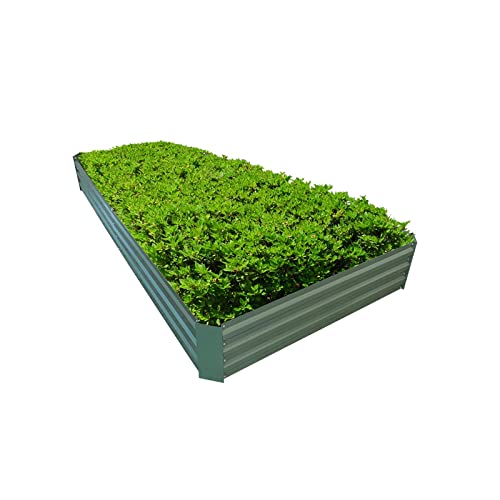 8x4x1ft Metal Raised Garden Bed Kit，Galvanized Garden Bed Box for Vegetables, Flowers, Herbs, and Succulents,240 Gallon Capacity - Green