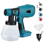 Cordless Paint Sprayer for Bosch 18V Battery, Handheld HVLP Electric Paint Spray Gun with 4 Nozzles 1000ML Container for Walls Fence DIY House Home Painting