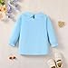 ZFZDRen 1-6Y Baby Ruffle Blouse Toddler Girl Peter Pan Lace Collar T-Shirts Kids Solid Color Long Sleeve Tee Girls Casual Top(Light Blue Long,4-5 Years)