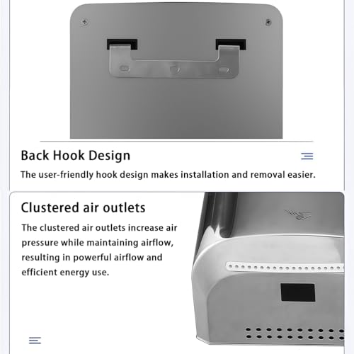 Secador de manos automático para baño comercial con sensor infrarrojo 6