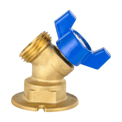 EFIELD 1/4-Turn Sillcock Hose Bibb with Flange, 3/4 Inch Female Threaded Inlet x 3/4 Inch. MHT Outlet,(SILLCOCK053)