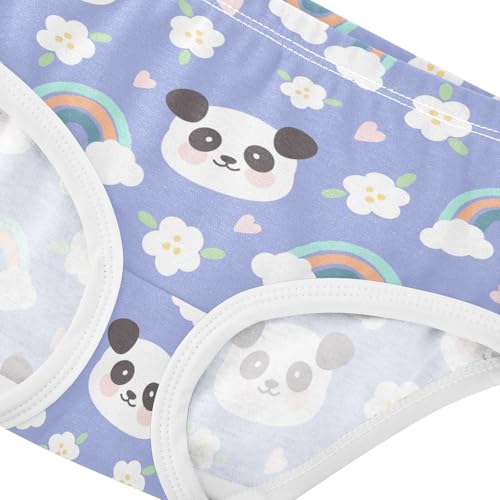 Wusikd Panda Bear Face Girls' Underwear Cotton Flowers Girls Briefs Soft Toddler Underwear 3T Multi4