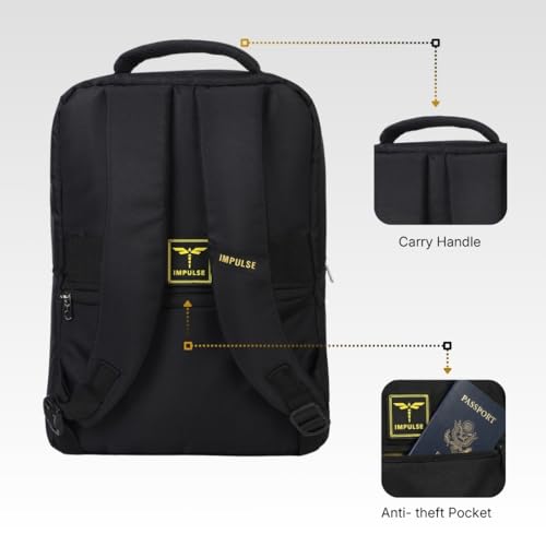 Image of Impulse Laptop Backpack for Men & Women | Water Resistant Office, Travel & College Bag | Fits Up to 15.6?16 Inch Laptop | Business & Work Backpack