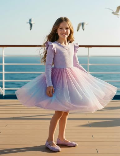 Image of PATPAT Girl's Tulle Dress Tutu Party Birthday Poster Formal Fancy Flower Princess Dresses