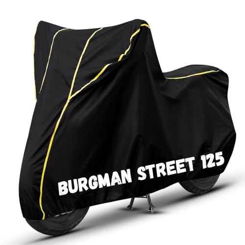 Image of Bike Cover for Burgman Street 125 100% Waterproof, Dustproof & Scratch Resistant| Fully Bottom Elastic UV Resistant Heavy Duty Body Cover | All Weather Outdoor Use