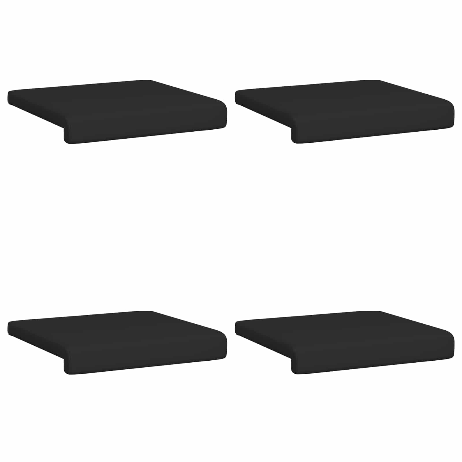 Poduszka na ławkę, zestaw 4 sztuk, sztuczna skóra, czarna, głębokość 35 cm | Kształt litery L, podstawa z materiału drewnopochodnego, wypełnienie piankowe, antypoślizgowe, łatwe w pielęgnacji