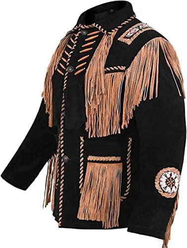 Men’s Traditional Native American Western Fringe Leather Jacket - Western Cowboy Trending Fringed Genuine Leather Coat2