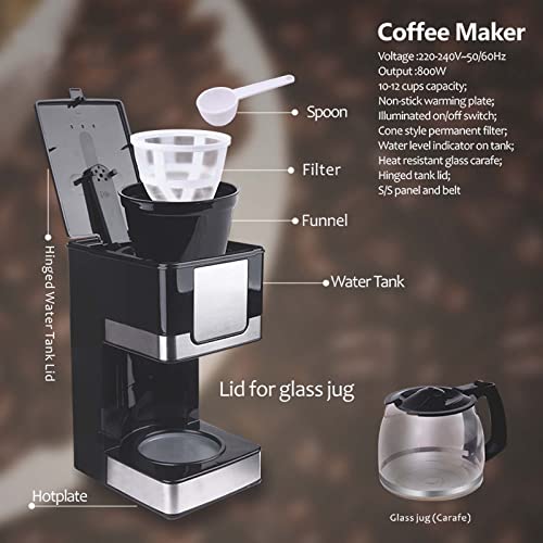 RONGJJ programmierbarer Timer Kaffeemaschine 1,5L Glaskanne, bis 15 Tassen, Touch-Display, Tropfstopp, Schwenkfilter… – Bild 4