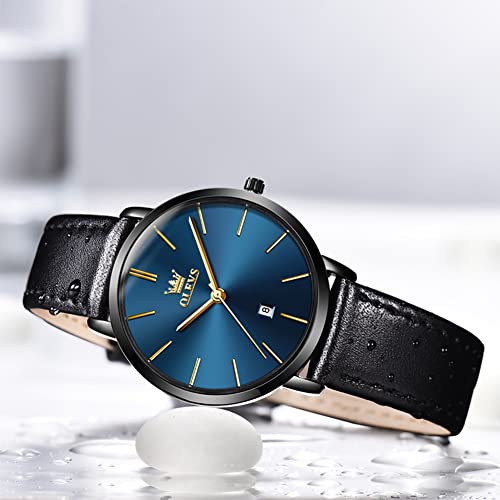 Image of OLEVS Womens Watch Minimalist Simple Slim Thin Original Analog Quartz Dress Wrist Watches Stainless Steel Mesh or Leather Strap Waterproof Watches for Ladies