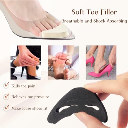 Plantillas ajustables para zapatos, 4 pares, negro y beige miniatura 3