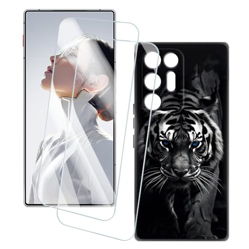 OAGELIM 2�Z�b�g �X�N���[���v���e�N�^�[ + �P�[�X ZTE Nubia Red Magic 11 Air Trace 5G (6.85 �C���`) �Ƃ̌݊������� �A�[�e�B�X�e�B�b�N�J�X�^���v�����g�J�o�[�Ƌ����K���X�t�B���� �X�N���b�`�h�~ (��