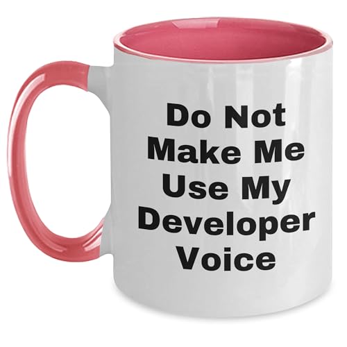 Funny Developer Quotes Two Tone Coffee Mug - Birthday Unique Gift from Friends to Developer, Developer's Birthday Unique Gift Idea