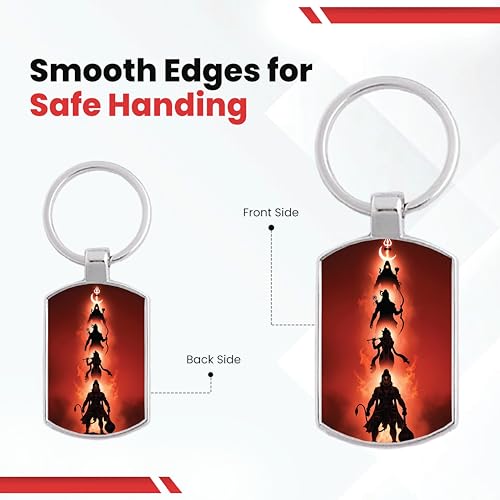 Image of Stylish Metal Keychains with Permanent Glossy Print - Inspirational Quotes & Spiritual Designs - Perfect Key chains for loved ones, Personal Use, Gifts & Return Gifts