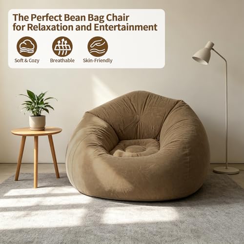 Image of 6 Pcs Inflatable Bean Bag Chairs with Pump, Blow up Couch for Kids & Adults