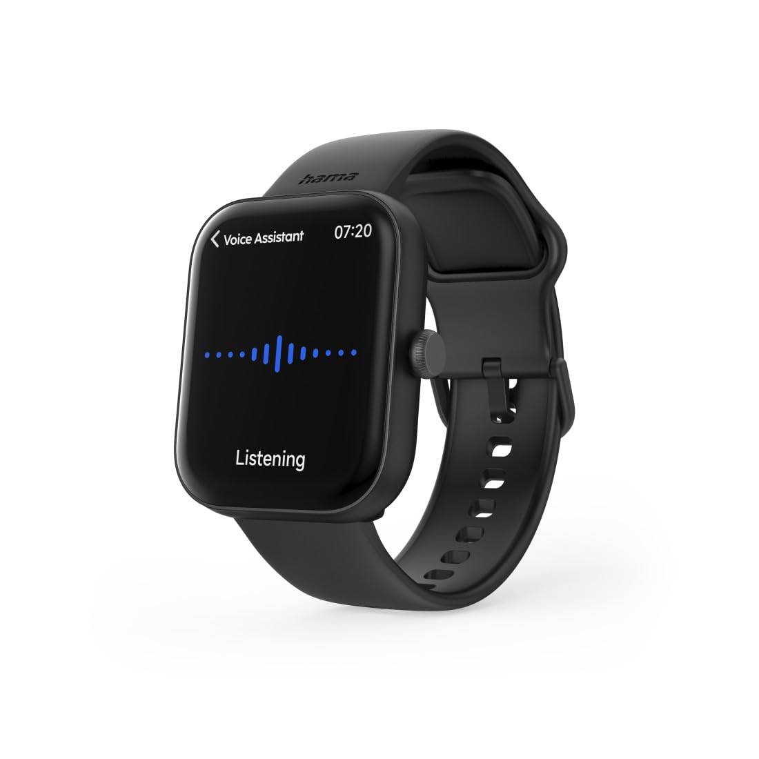Hama Smartwatch, Farbdisplay 1,65“, Telefonfunktion, IP68, schwarz | WhatsApp, E-Mails etc., Sprachassistent, Fitnesstracker mit 100 Sportarten + Herzfrequenz, Blutsauerstoff, Kalorien etc.