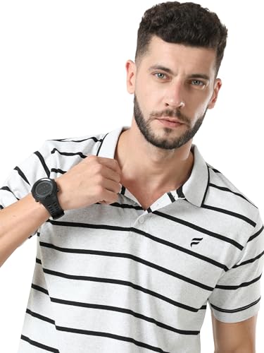 Image of fanideaz Mens Half Sleeve Premium Cotton Stylish Striped Branded Polo T-Shirt for Mens || Polo T Shirt for Men Comfort || Tshirt for Men Stylish Regular fit