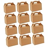 WEKAMOS 12 piezas Caja de Regalo Kraft Cajas Portátiles para Dulces y Detalles para Fiestas Cumpleaños Bodas y Navidad