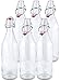 Estilo Swing Top Easy Cap Clear Glass Beer Bottles, Round, 16 oz, Set of 6