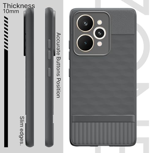 Image of Pikkme Back Cover for Realme 15 5G Camera Protection 3D Hexa Cube Design Silicone Protective Bumper Case (Grey)