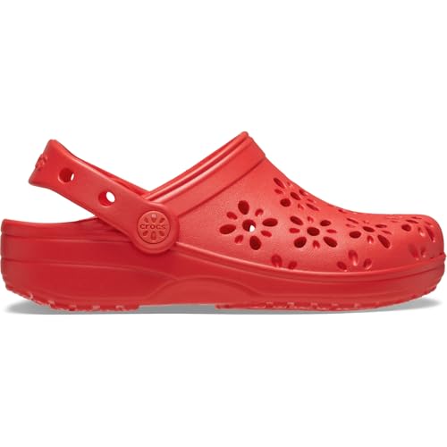 Image of Crocs Unisex-Child Classic Clogs with Floral Cut Out Design, Kids and Toddler Shoes