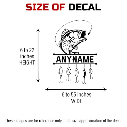 Vinilo decorativo personalizado para pared de pez bass miniatura 5
