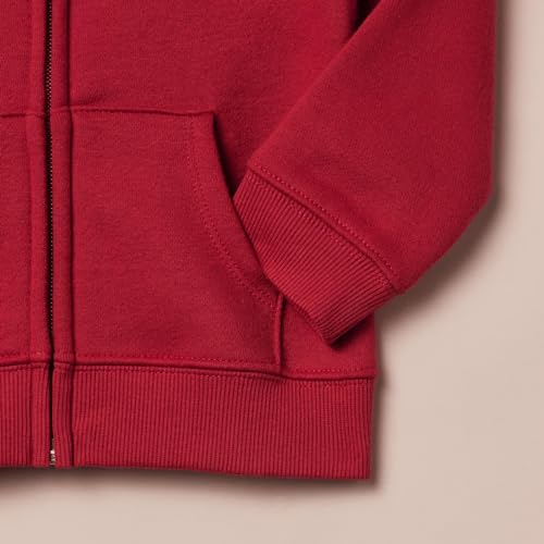 Image of Amazon Essentials Girls and Toddlers' Fleece Zip-Up Hooded Sweatshirt with Lined Hood and Rib Knit Detail