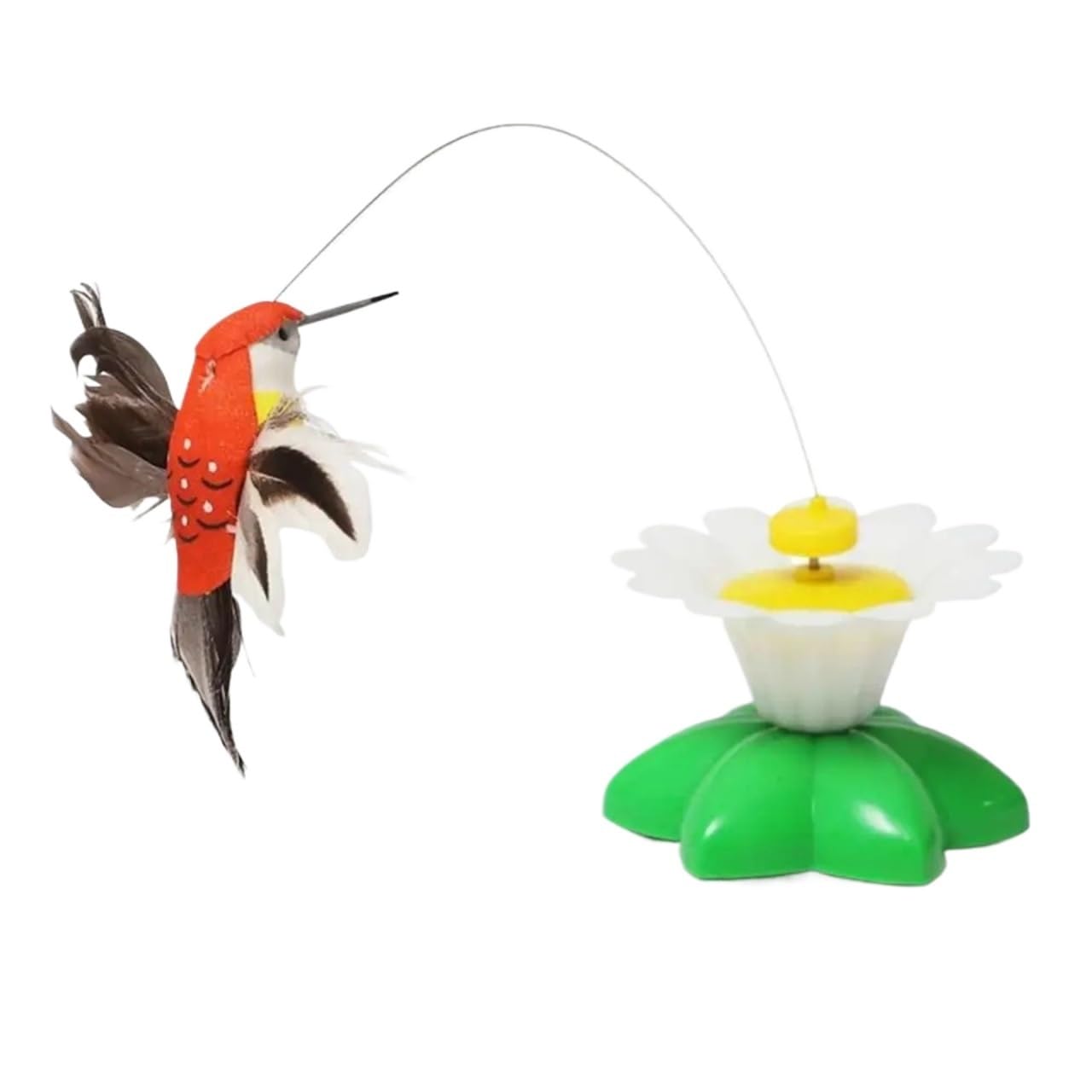MKEMQXBEP Butterfly Cat Toy Shake Rotating Flying Humming Bird Intelligence Training Pet Toys(Bird color is random 1PC)