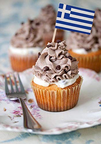 Swedish Toothpick Flags - 100 Pack Small Cupcake Toppers & Cocktail Food Decorations