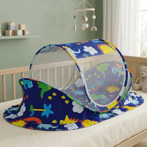 Image of StarAndDaisy Baby Mosquito net for Baby 0-12 Months with Mattress & Head Pillow for Infants, Toddlers Safe Baby, Breathable mesh-Mosquito Net for Baby's Peaceful Sleep.