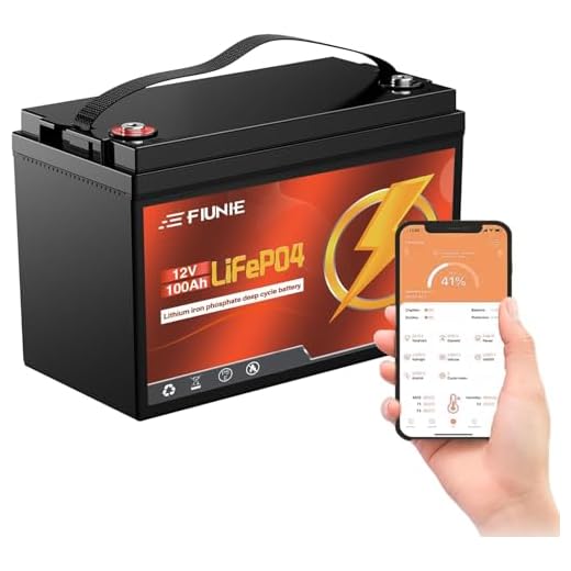 FIUNIE 12V 100Ah lithium battery with Bluetooth for trolling motor, RV, Comping, Marine, Solar, Off-Grid, Lifepo4 Battery Deep Cycles Rechargeable Low Temp Protection, Smart BMS, 10-Year Lifespan