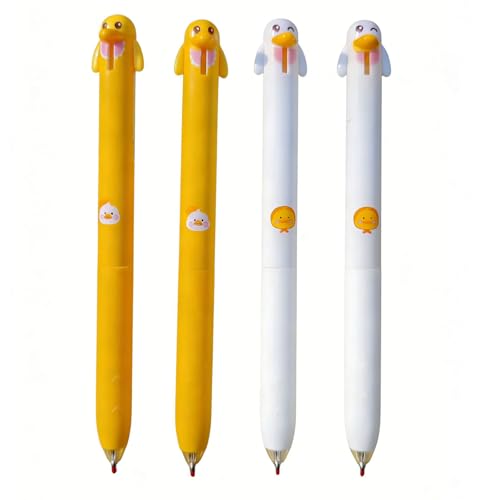 Set de 8 bolígrafos gel retráctiles diseño pato amarillo miniatura 4