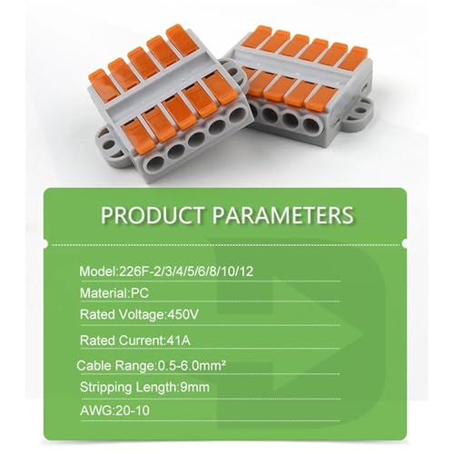 Conector de cable de inserción a presión de 6 mm² compacto para evitar fallos de corriente 4
