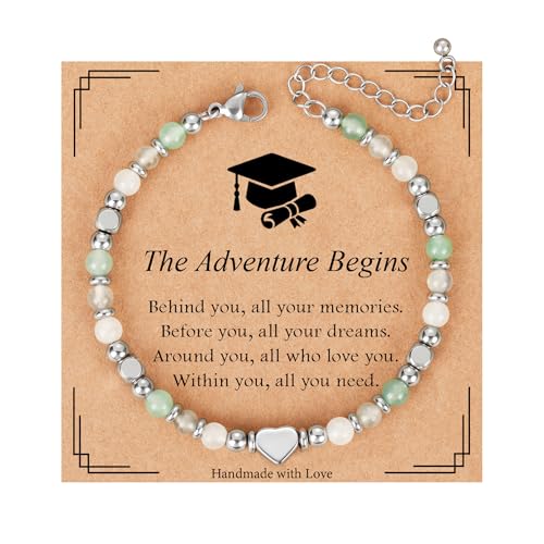 ESPVO Graduation Gifts Bracelet for Her Girls Students Womens Female School Leavers Class of 2026 Jewellery with Crad Presents for Middle High School College Daughter Granddaughter Niece