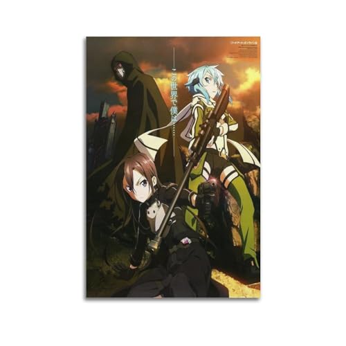 LMJUSNEFNC Póster decorativo de anime Sword Art Online, lienzo decorativo para pared e imagen artística moderna para decoración de dormitorio familiar, 20 x 30 cm