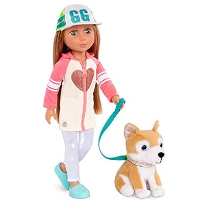Glitter Girls – Peluche Articulée Golden Retriever ZEKE – Avec Lit Et Coussin Arc-en-ciel, Dès 3 Ans, Compatible 14 Pouces