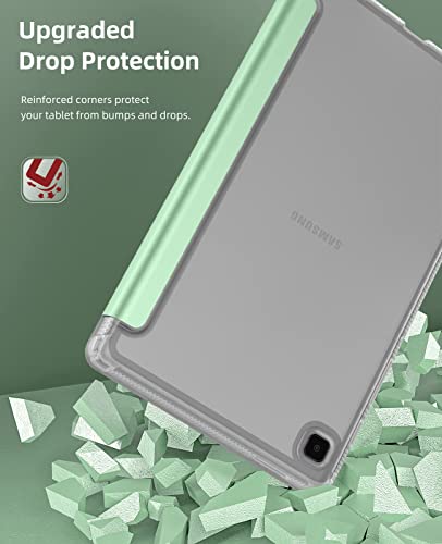 Image of MoKo Case Fits Samsung Galaxy Tab A7 Lite 8.7 inch 2021, Green | Slim Lightweight Smart Case Trifold Stand Case with Soft TPU Translucent Frosted Back Shell for Galaxy Tab A7 Lite