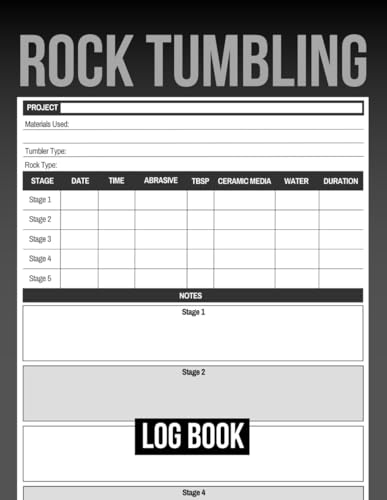 Rock Tumbling Log Book: To Record Projects, Materials Used, Stages and More