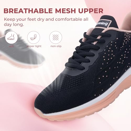 Image of Womens Slip On Tennis Sneakers Walking Running Shoes Easy to Wear
