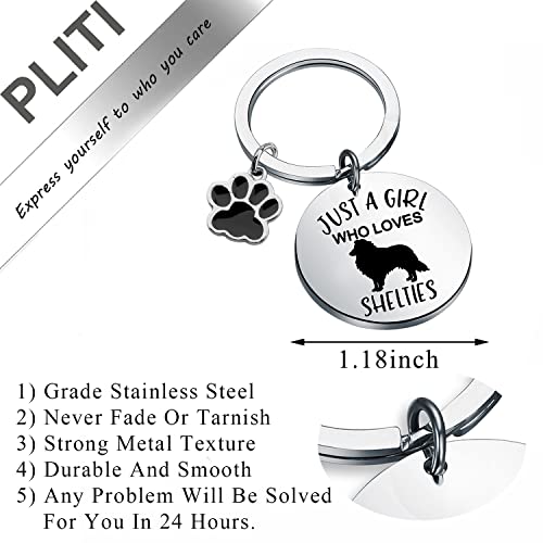 PLITI Selties Keychain Sheltie Lover Gift Sheltie Mom Gift Sheltie Owner Gift Just A Girl Who Loves Shelties Gift2