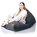 Pokrowiec do siedzenia dla graczy, pokrowiec XXL – ogromny design Bean Bag bez wypełnienia, do dekoracji dla chłopców i dzieci – torba na ławkę puszysty do przytulnego koca, krzesło podłogowe, w stylu boho, dużo-szary