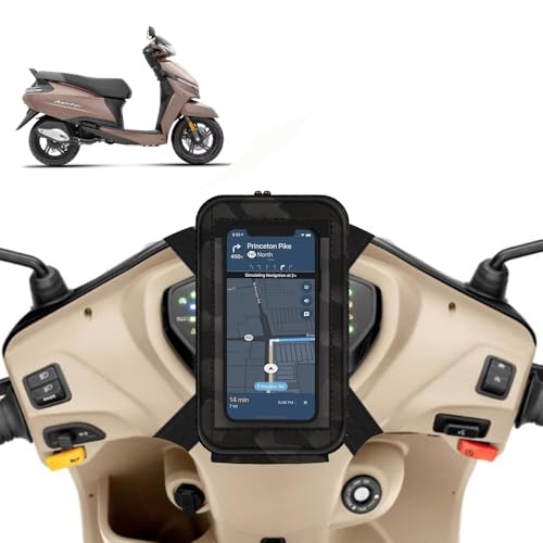 Image of Universal Mobile Holder /Stand /Mount Pouch for Scooters Scooty for Jupiter (Black
