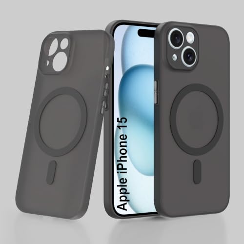 Image of ZAP CASE Paper Thin Case for iPhone 15 | Ultra-Slim 0.5 mm Back Cover | Metal Buttons | Lightweight | Matte Finish | Anti-Fingerprint | Scratch Resistant | Camera Protection | Magsafe | Black