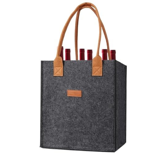Soporte para bolsa de vino fieltro de 6 compartimentos para picnic y eventos