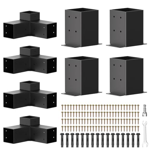 Image of Pergola Kit, 3-Way Pergola Brackets for 4 inchx 4 inch (Actual 3.5 inch X 3.5 inch)