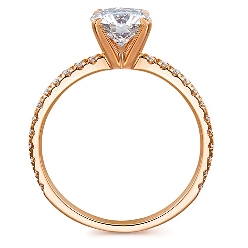 14K Gold Moissanite Engagement Ring 1ct Solitaire Moissanite Rings for Women 14K Gold Engagement Rings for Women2